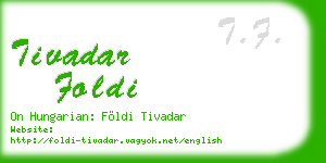 tivadar foldi business card
