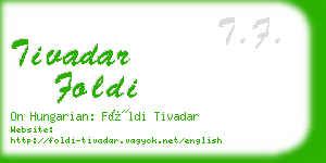 tivadar foldi business card